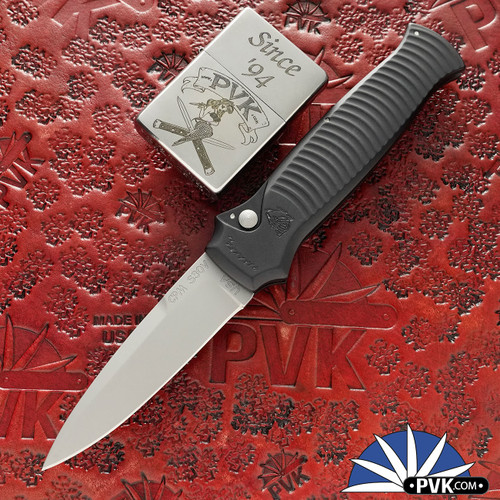Piranha Bodyguard, Black Handle, Bead Blast Plain Blade