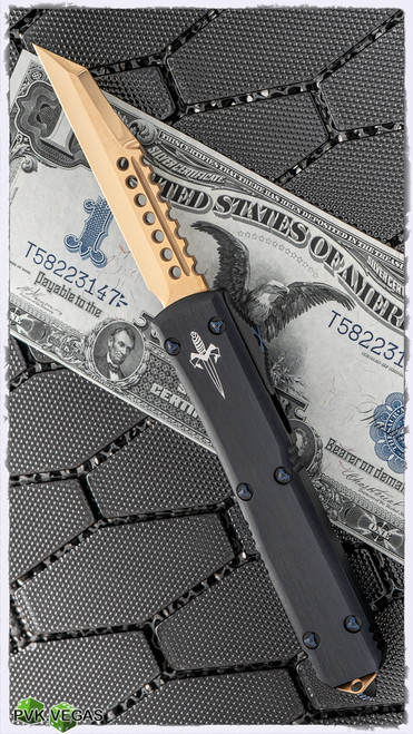 Pvk Custom 24K Marfione Custom Ultratech WarHound Mirror Blade Blue Ringed Hardware