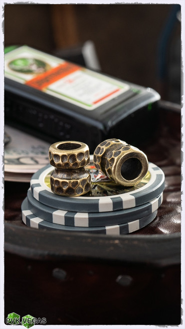 MW Antiqued Brass Hammered Double Bead