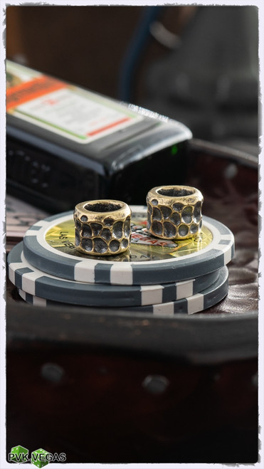 MW Antiqued Brass Hammered Short Bead