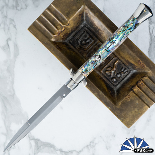 Frank B Italian Stiletto Pick Lock 11" Bayonet Abalone (28CM)