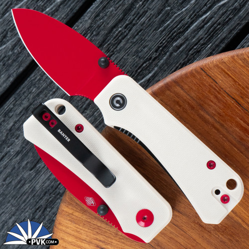 CIVIVI Baby Banter Liner Lock, Red Nitro-V Blade, Ivory G10 Handles