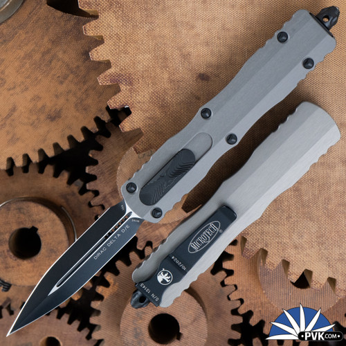 Microtech Dirac Delta 227-1NC Black Blade, Natural Clear Handle