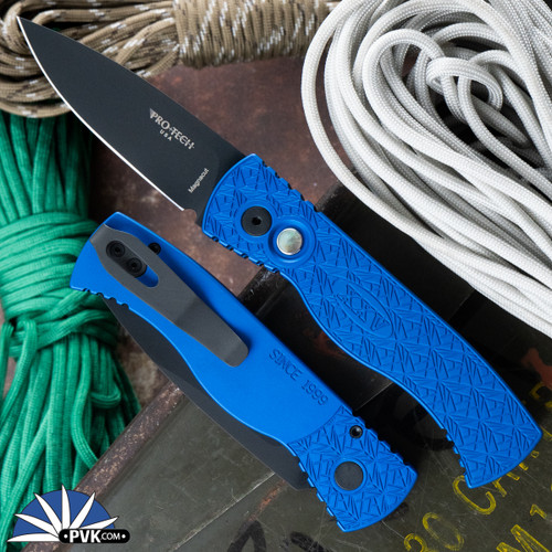 Protech TR-2 T206-Nexus-Blue DLC Black Magnacut Blade, Since 1999 Black Handle