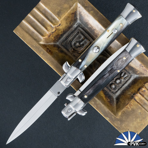 Frank B Italian Stiletto 9" Dagger Blade, Brazilian Horn (23CM)