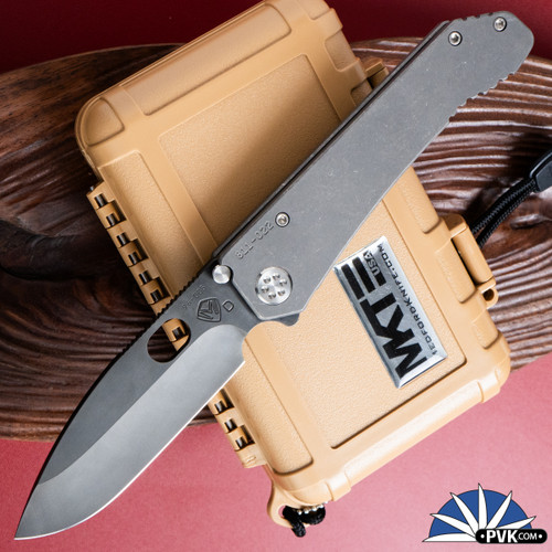 Medford 187 DP D2 PVD Drop Point, Heavy Stonewashed Titanium