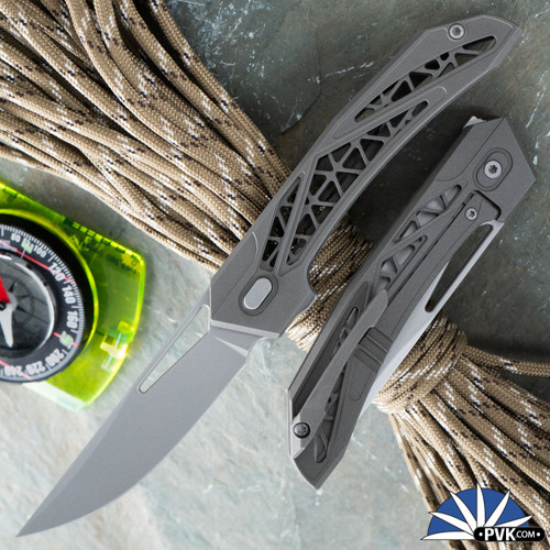 Avian Knives Topaza  Bead Blast Blade, Dark Bead Blast Titanium Handle