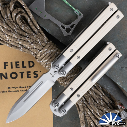 Terrain 365 Bali-XL Terravantium Blade, Ivory Micarta Scales, Titanium Handle