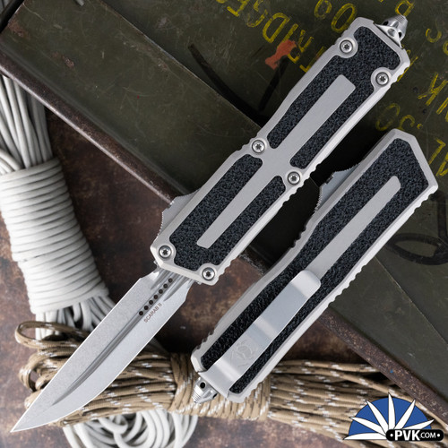 Microtech Scarab 2 Gen 3 1180-10NC DES Stonewashed Blade, Natural Clear Handle