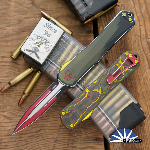 Heretic Knives Manticore-X Magnacut Double Edge CEL Shade Red Blade Bounty Hunter