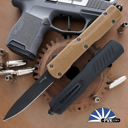 Sig Sauer/Hogue Counterstrike OTF Auto 20CV PVD Drop Point FDE Polymer Cover