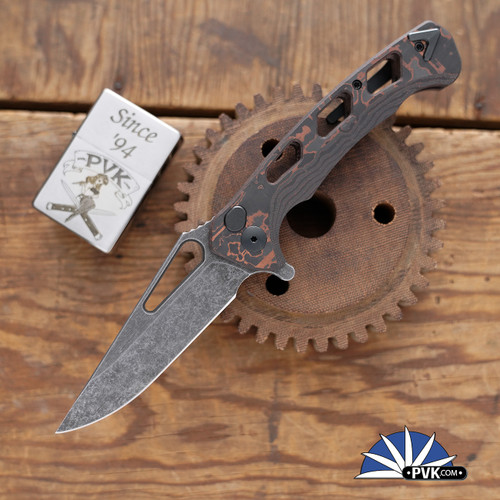 Dead Reckon Knives RB-3544-11 Ridgeback Vertebrae, Dark Stonewash Blade, Copper Camo Handle