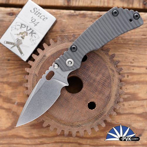 Strider Knives PT Stonewashed CPM-154 Blade, Dark Flamed Titanium Frame