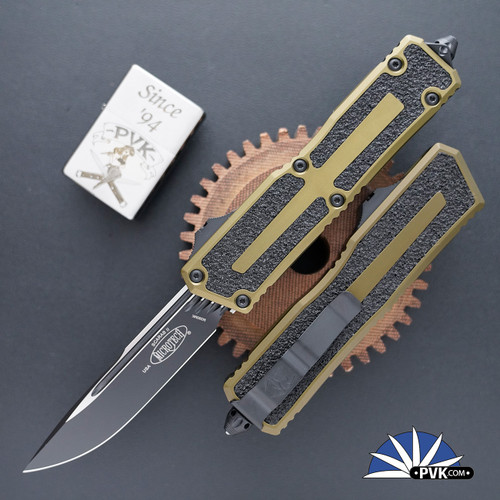 Microtech Scarab 2 Gen 3 1278-1OD Single Edge Black Blade, OD Green Handle
