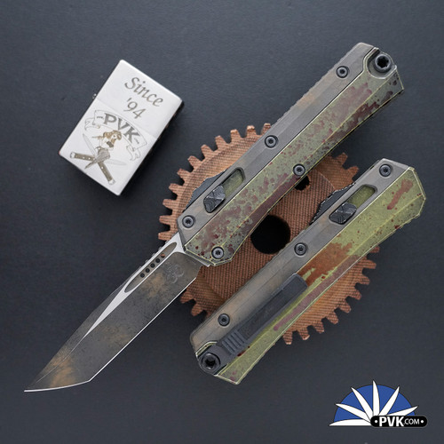 Microtech GLYKON 185-1OBS Tanto Black Blade, Outbreak Handle W/Nickel Born Internals