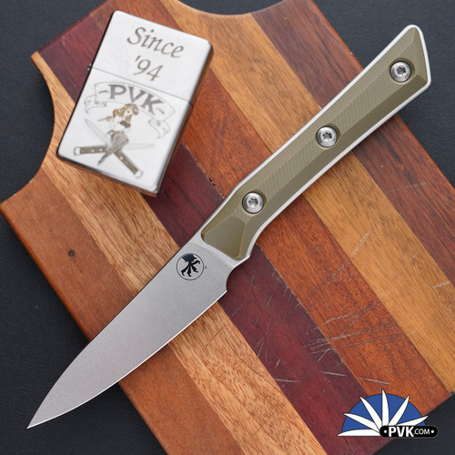 Microtech Kitchen Paring Knife 3500-10OD Stonewashed Blade, OD Green G10
