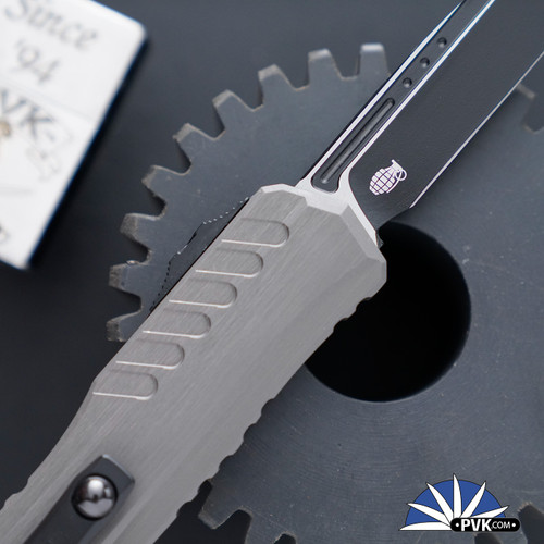 Microtech Factory Seconds Cypher Gen 2 1241-1NC Single Edge (Wharncliffe) Black Blade, Natural Clear Handle