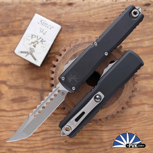 Microtech Ultratech ZBP Gen 3 1119-10APS Apocalyptic Hellhound Blade, Black Handle Signature Series