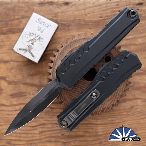 Microtech Cypher Gen 2 1242-1DLCTSH Double Edge DLC Blade, Black Handle Shadow Signature Series