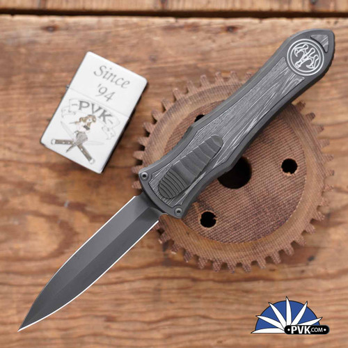 Hawk Knife Designs Deadlock Model C M390 Full DLC Double Edge Blade, Titanium chassis W/Light White FatCarbon Inlays