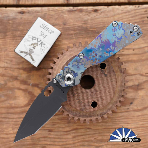 Strider Knives SnG Black PD#1 Tanto Blade, Partizan Camo Titanium Handle w/Partizan Camo Clip