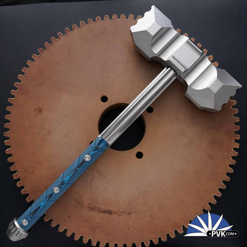 Angryman Knives Techno Thor Titanium Warhammer, Titanium Shaft W/G10 Handle Scales