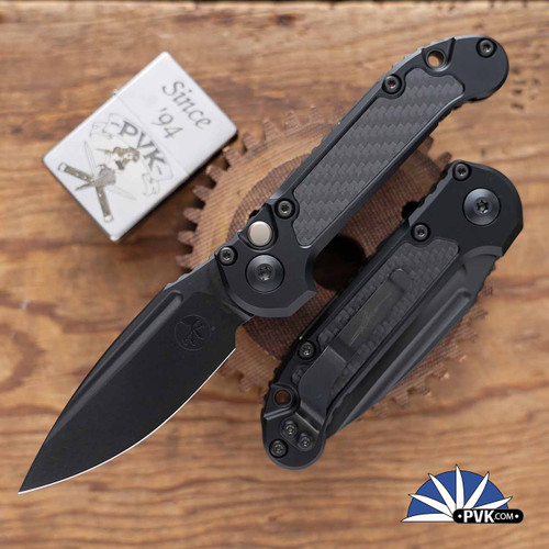 Microtech LUDT Gen 3 1135-1DLCTCFIS DLC Black Blade, Black Handle Carbon Fiber Inlay, Signature Series