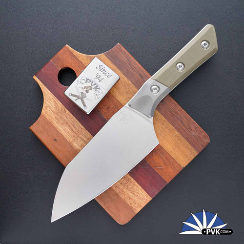 Microtech Kitchen 6" Santoku Knife 3200B-10OD Stonewashed Blade, OD Green G10