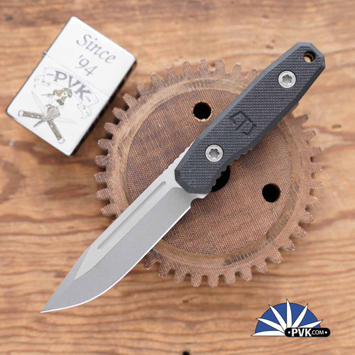 Blackside Customs PB Plan-B Covert, Two-Tone Graymatter 154CPM Blade, Black G10 Handle