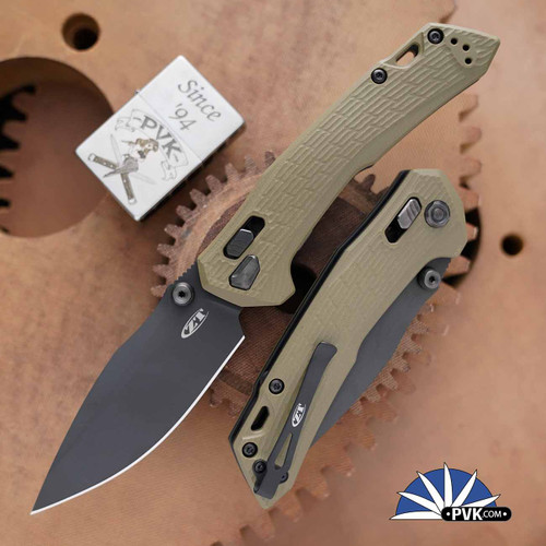 Zero Tolerance 0203 Black PVD CPM-M4 Blade, 3D Contoured OD Green Handles