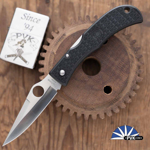Spyderco Knives Jess Horn Midlock, AUS-8A Stainless, Black FRN C38PBK