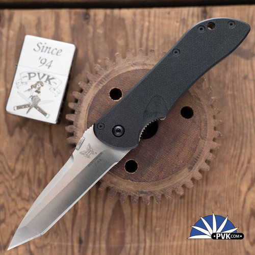 Benchmade Knives Elishewitz Stryker, Plain Edge Tanto, Textured Black G10, 910