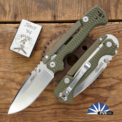 Cold Steel Demko AD-15 Lite Scorpion Lock Knife, OD Green G10, 3.5" S35VN Steel Blade