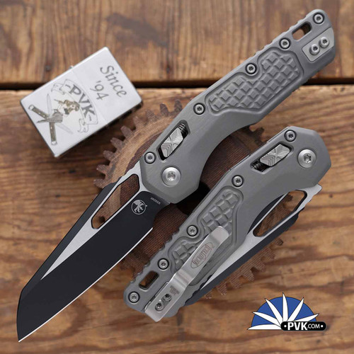 Microtech Standard Issue (MSI) 210-1FRNC Ram-Lok Aluminum Natural Clear Frag, Black Blade