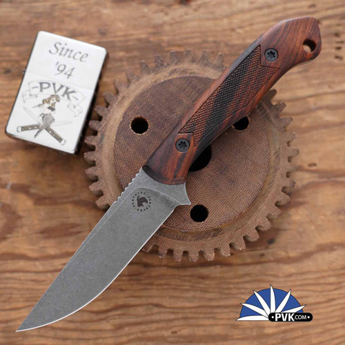 Goathead Knives Hunter 3.5, Magnacut Blade, Checkered Ironwood Handles