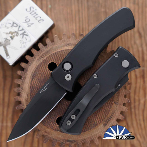 Protech Duke 2 Auto CCKSF25.DUKE.1, Black DLC Magnacut Blade, Red