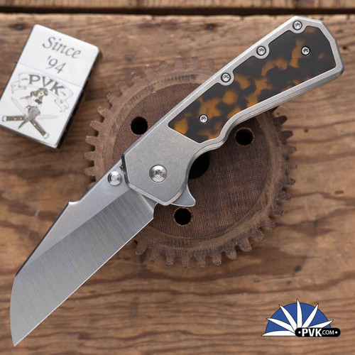 Attn 2 Detail Delta, Magnacut Harpoon Sheepsfoot Blade, Titanium Handle With Faux Tortoise Inlay
