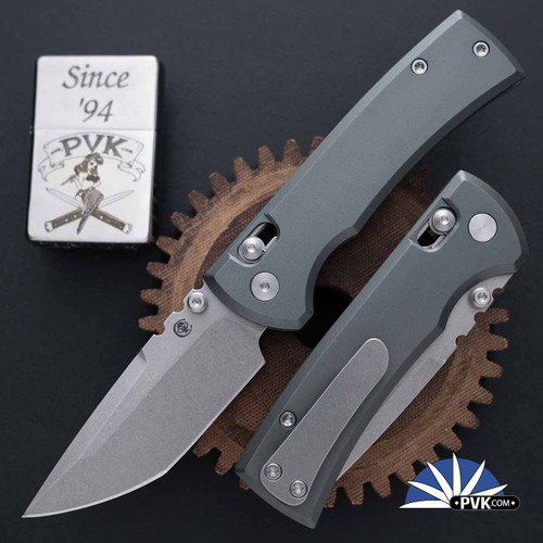 Chaves Knives Redencion Street X-Lock SW Tanto Blade, Grey Aluminum Handle