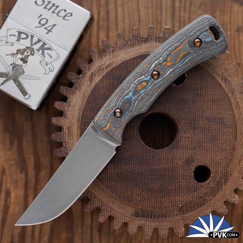 Three Rivers Manufacturing (TRM) Tagalong PVK Exclusive Stonewashed Magnacut, Gulf Camo Carbon Handle Scales