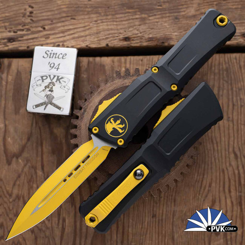 Microtech Combat Troodon Gen 3 1142-1CYSK D/E Corvette Yellow Blade, Corvette Yellow Claw Black Handle