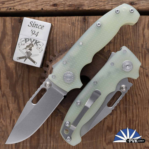 Demko Knives MG AD20 Shark-Lock Magnacut Clip Point Blade, Natural G10 Handles