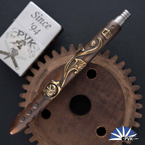 Blackside Customs/Starlingear Custom Click Tank Pen -  Copper Body, Titanium Clip, One Of A Kind