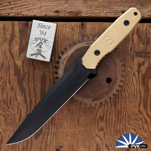 Blackside Customs Rogue 1, Black Magnacut, Brass Handle, Sawtooth Spine