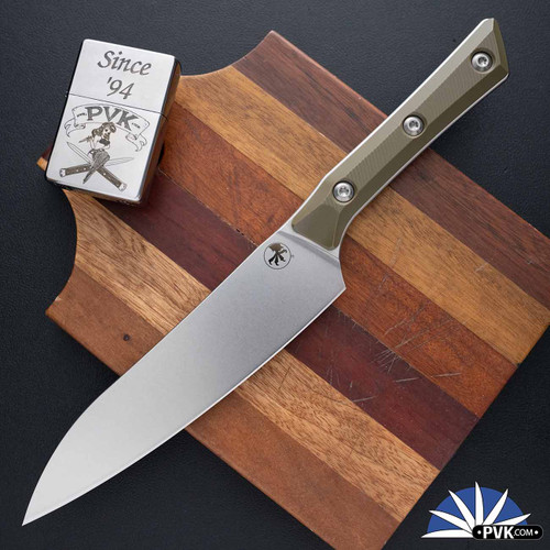 Microtech Kitchen Utility Knife 3400-10OD Stonewashed Blade, OD Green G10