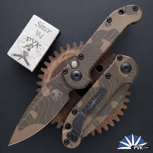 Microtech LUDT Gen 3 1135S-1TPBNCS-Z4 Badlands Camo Blade, Smooth Topographic Handle Scales