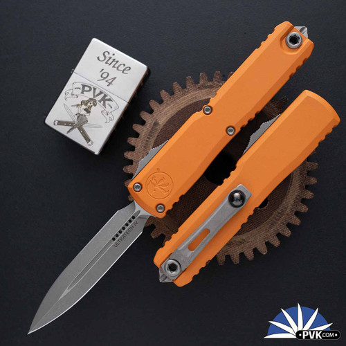 Microtech Ultratech Gen 4 11224-10APTE, Apocalyptic Double Edge Blade, Tequila Sunrise Handle