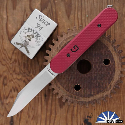 Chuck Gedraitis Switch Army Auto, Bowie Blade, Red Textures Aluminum Scales