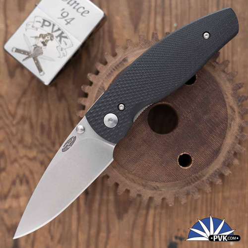 Three Rivers Manufacturing (TRM) Neutron 2 Linerlock, Tumbled 20CV, Jet Black Textured G10 3D Scales