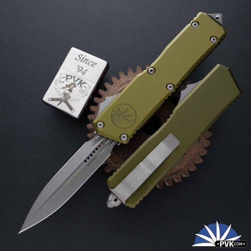 Microtech Executive Scarab 2 Gen 3 1175-10APOD, Apocalyptic Double Edge Blade, OD Green Handle