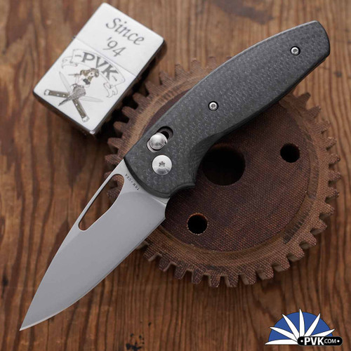 TRM Bulldog Rev. B  River-Lok Stonewash Magnacut Blade, 3D Carbon Fiber Scales